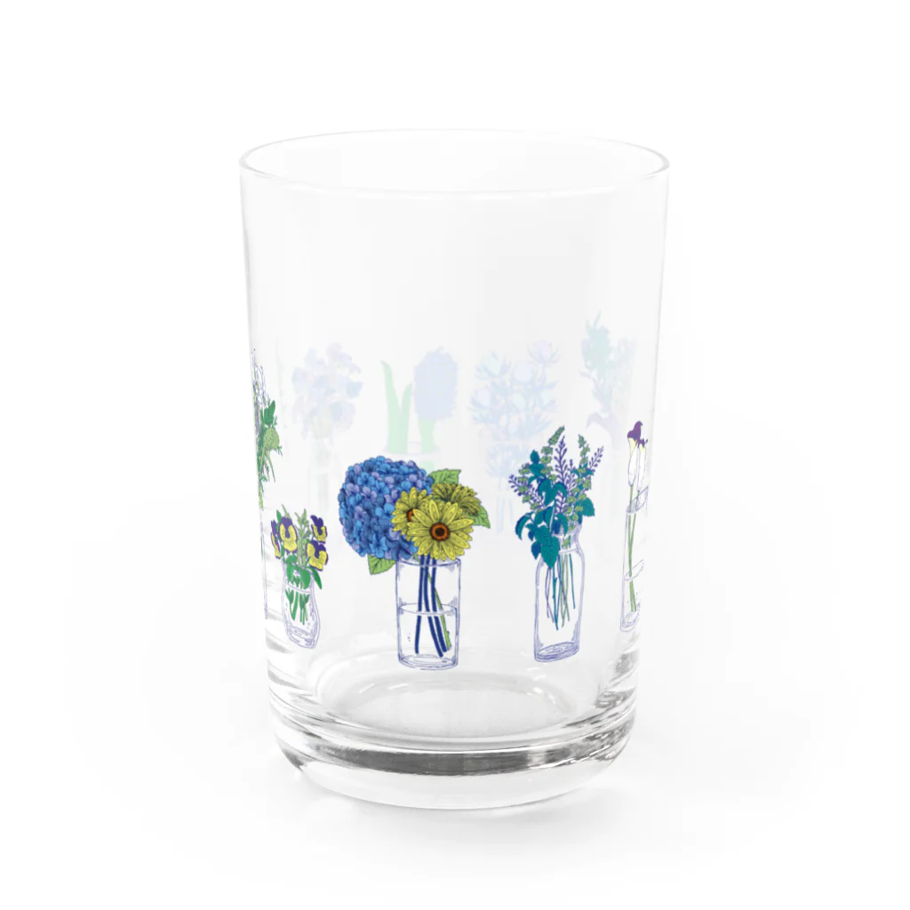 utoiのお花のコップ　ブルー グラス前面