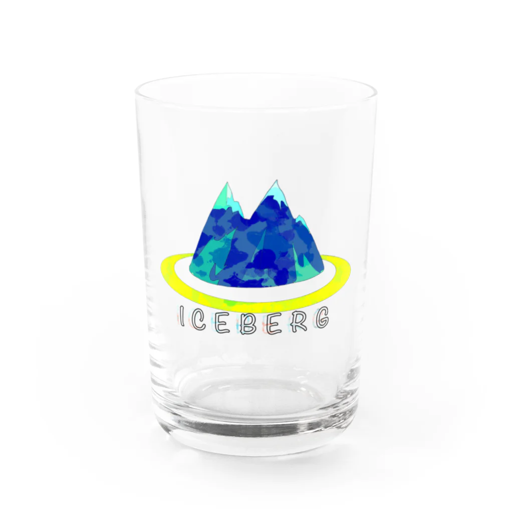 七輪と椿の氷山 Water Glass :front