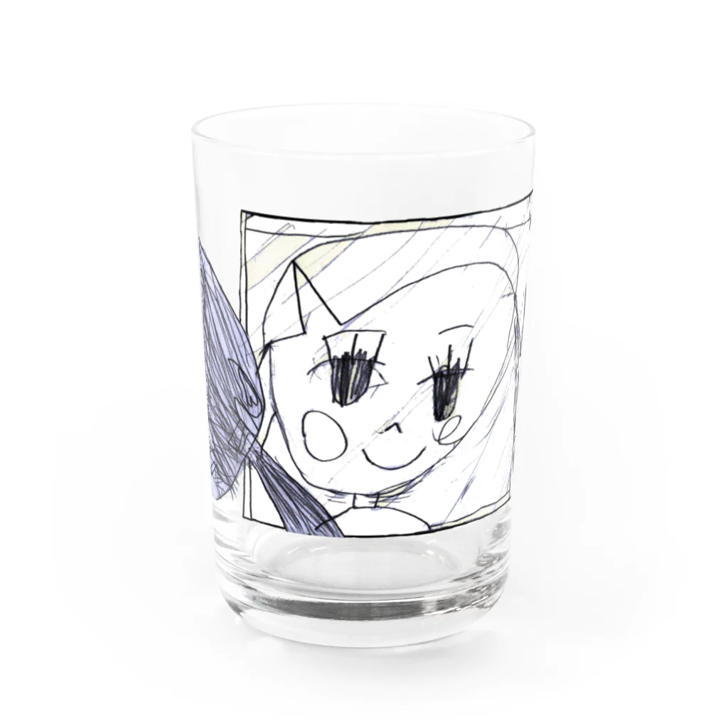 chiyonohanaのかがみよかがみ（黒線） Water Glass :front