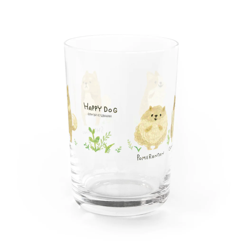 SORAHANAのHAPPY DOG Water Glass :front