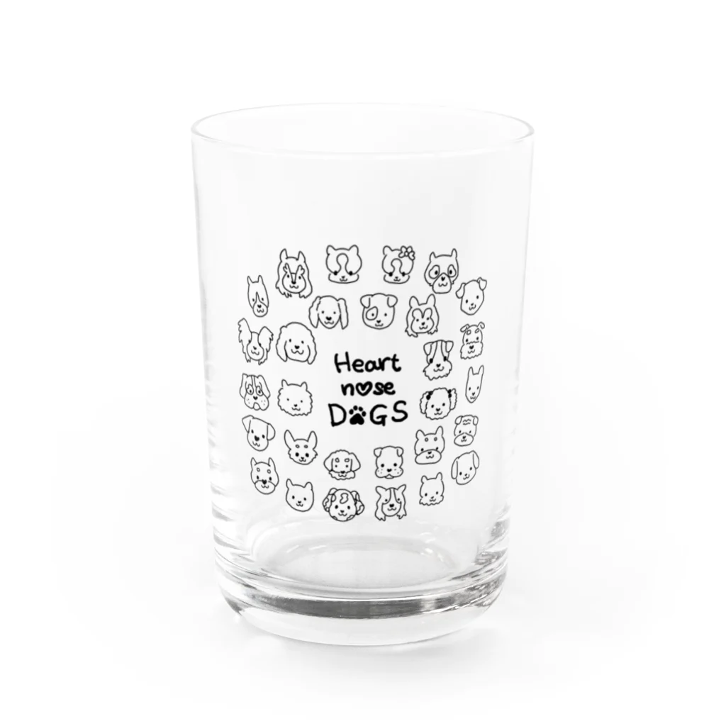 Heart nose DOGSのHeart nose DOGS（丸型） Water Glass :front