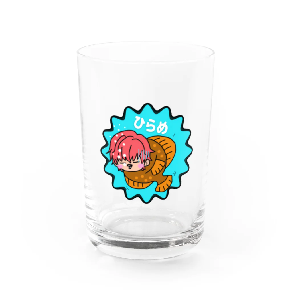 ひらめ【討伐隊】のひらめくん Water Glass :front