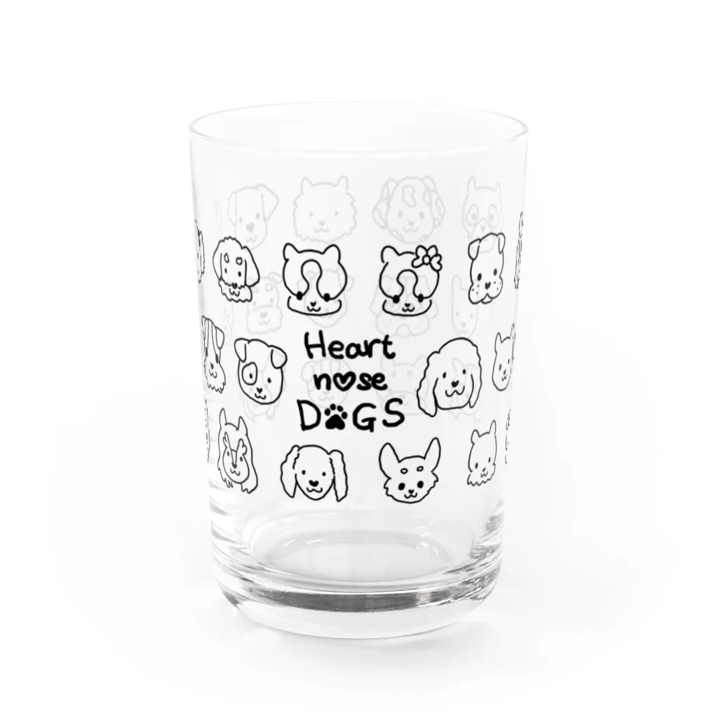 Heart nose DOGSのHeart nose DOGS（横長） Water Glass :front