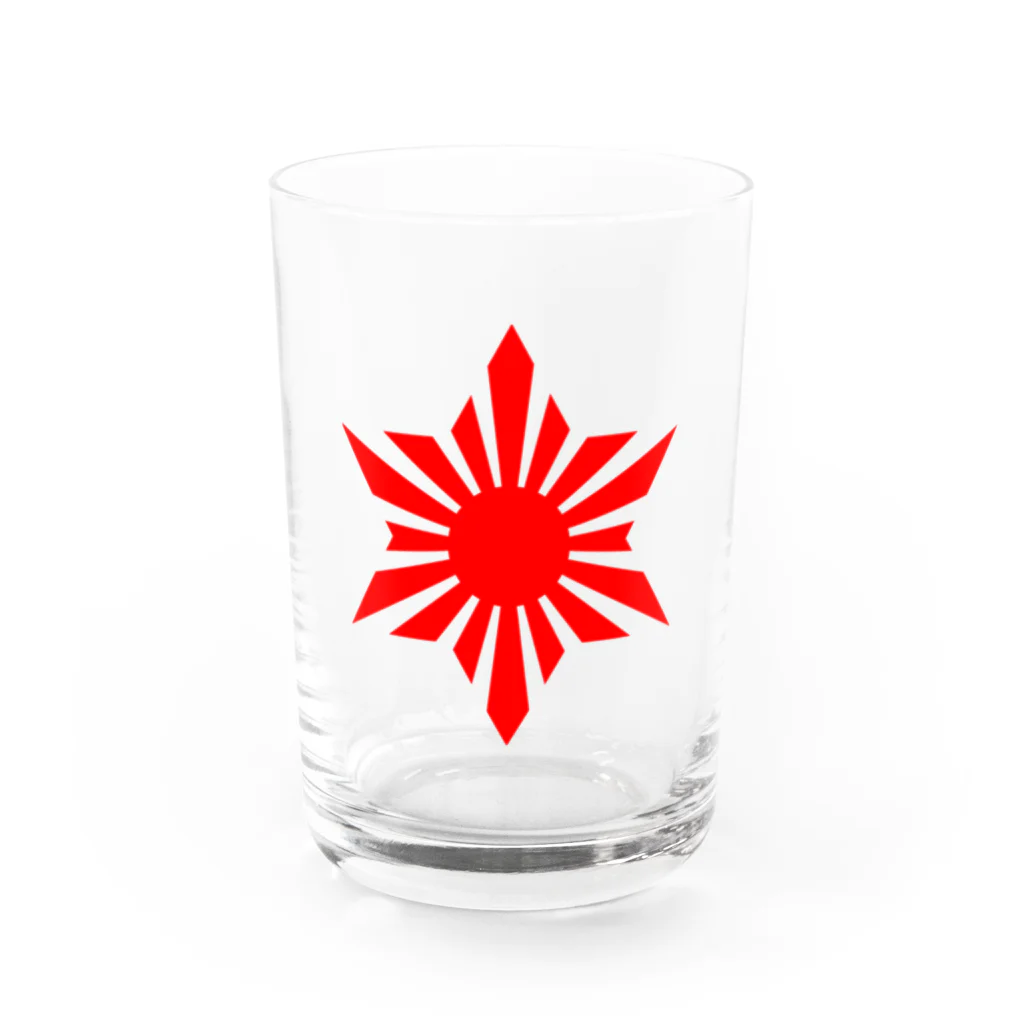 旭日ショップの【カッコいい！】六芒星旭日旗 Water Glass :front