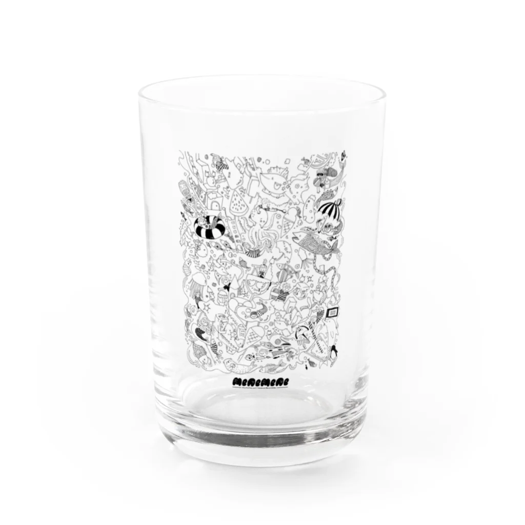 menemeneの AQUARIUM CIRCUS -black line- Water Glass :front