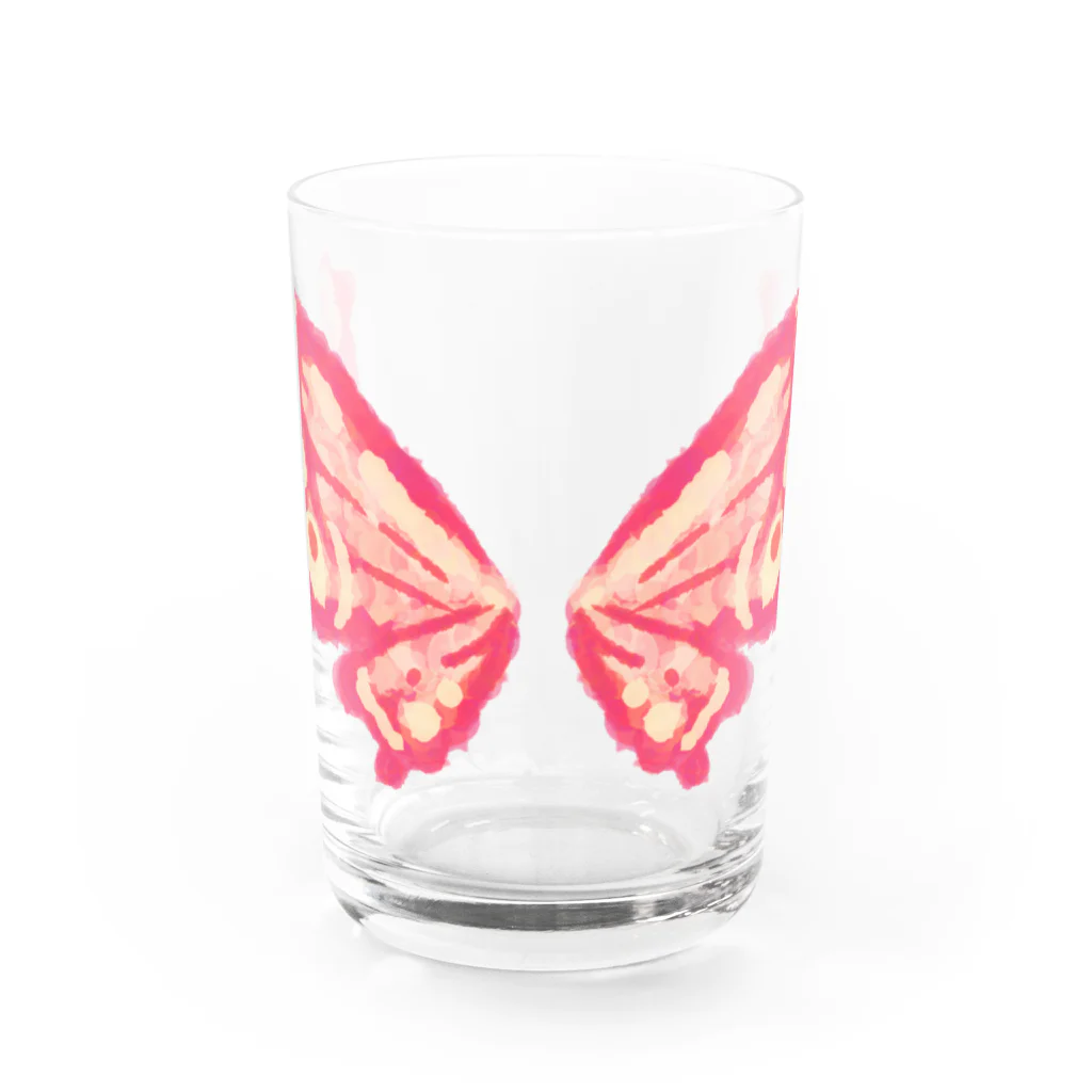 せきね まりのの蝶々の羽(ピンク) Water Glass :front