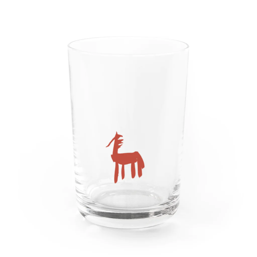 ATELIER RYUSEIの馬 uma-red design Water Glass :front