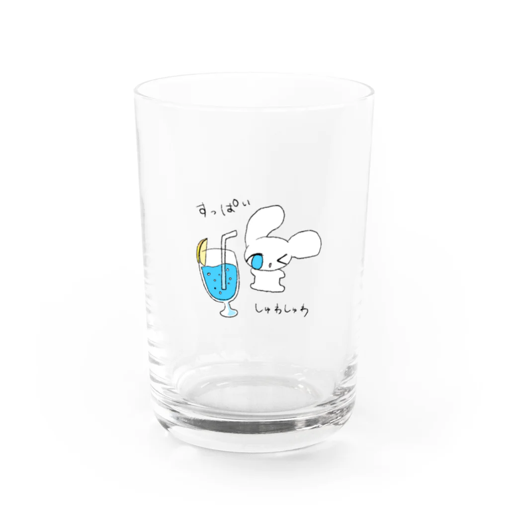 猫と睡眠薬のブルーレモネード Water Glass :front