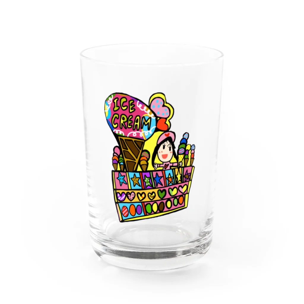 江戸川ベニのOMP2020わたしのアイスクリームショップTシャツ Water Glass :front