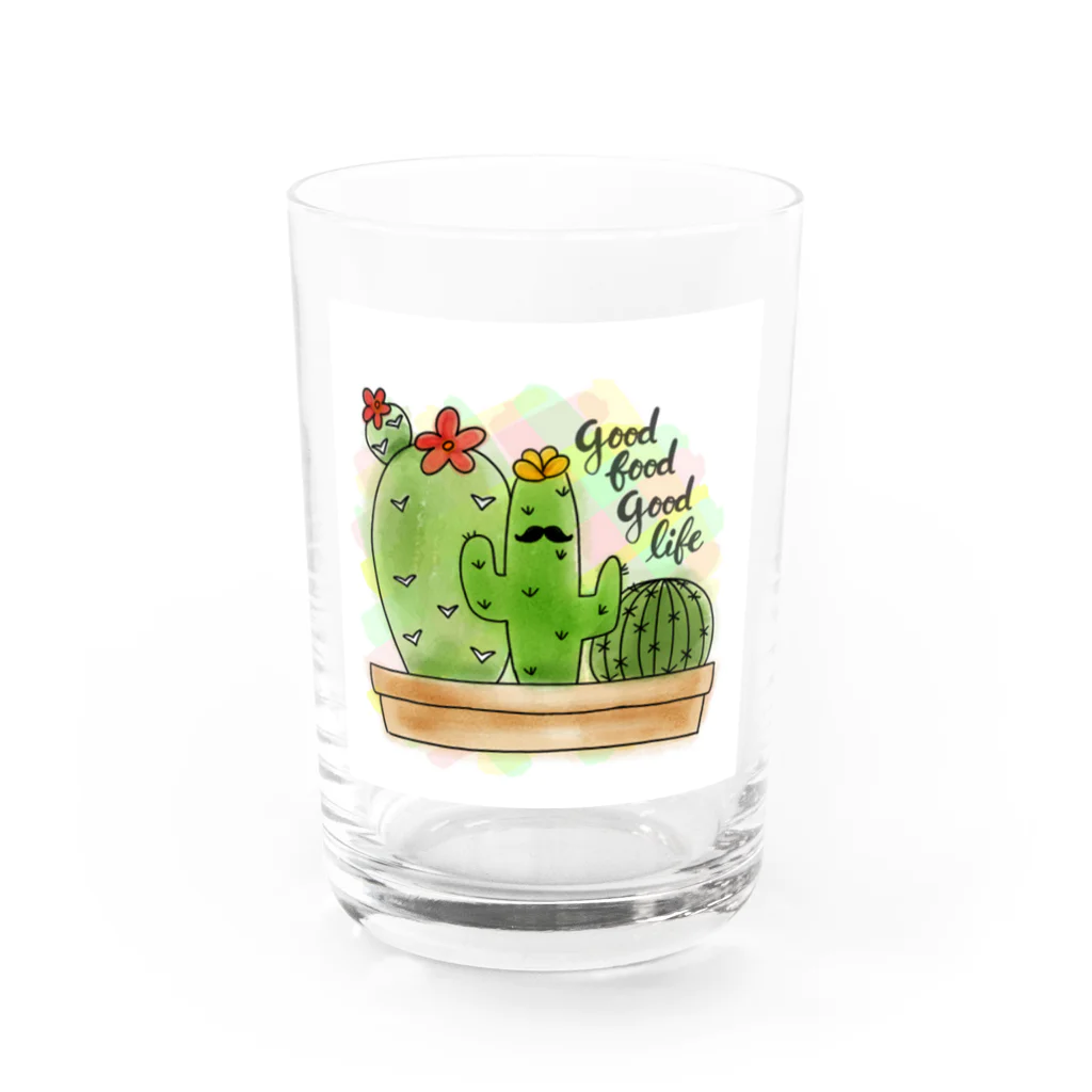 Mr.Perez’s Roomのサボテン ペレス- GOOD FOOD GOOD LIFE Water Glass :front