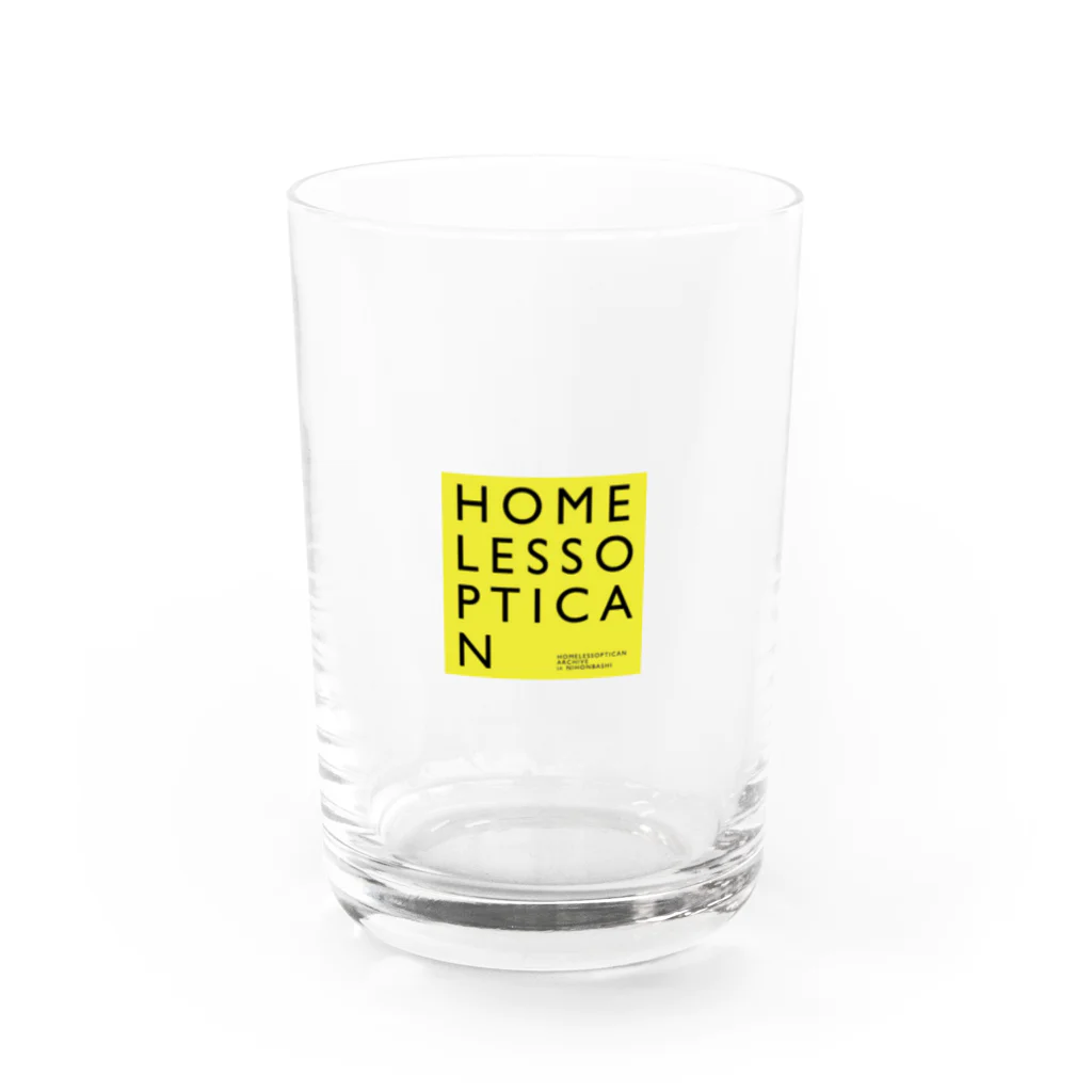 HOMELESS OPTICANのLOGO PRINTED GLASS グラス前面