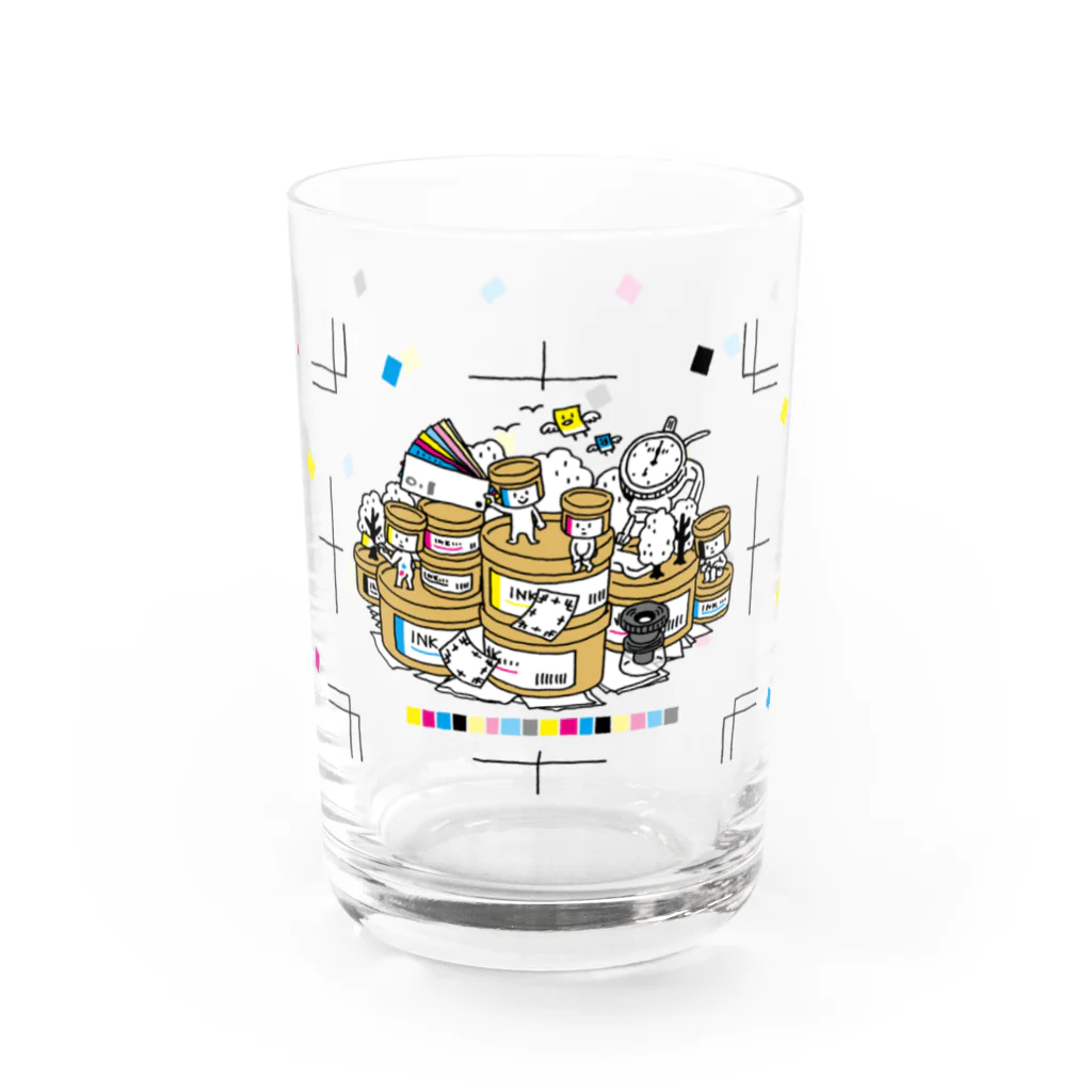 セキサトコのインキ缶ちゃんズ グラス Water Glass :front