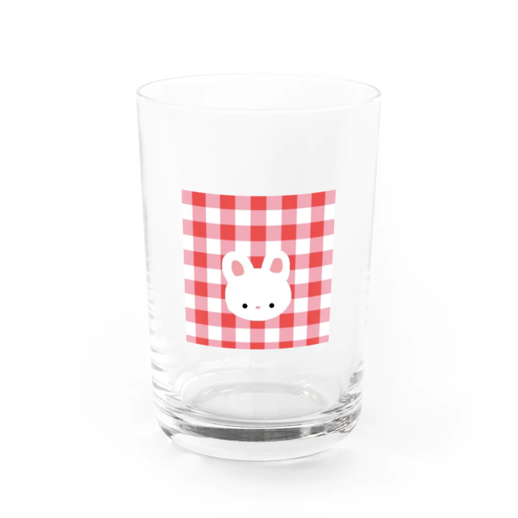 inomalのギンガムうさちゃん Water Glass :front