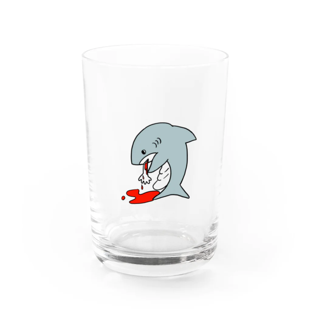 miccanna1の食べすぎサメ Water Glass :front