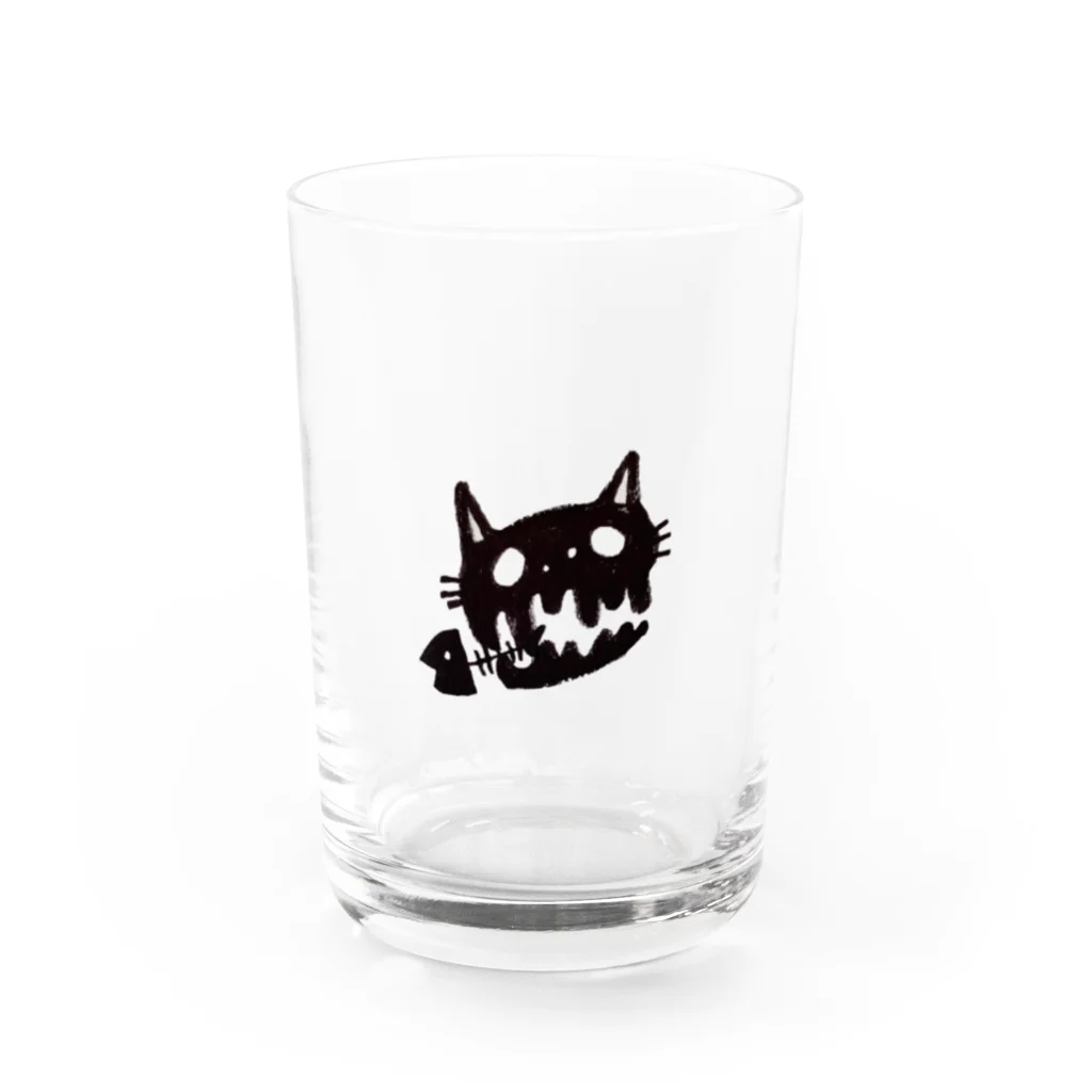 夜々彩娘🧩のネコドクロさん Water Glass :front