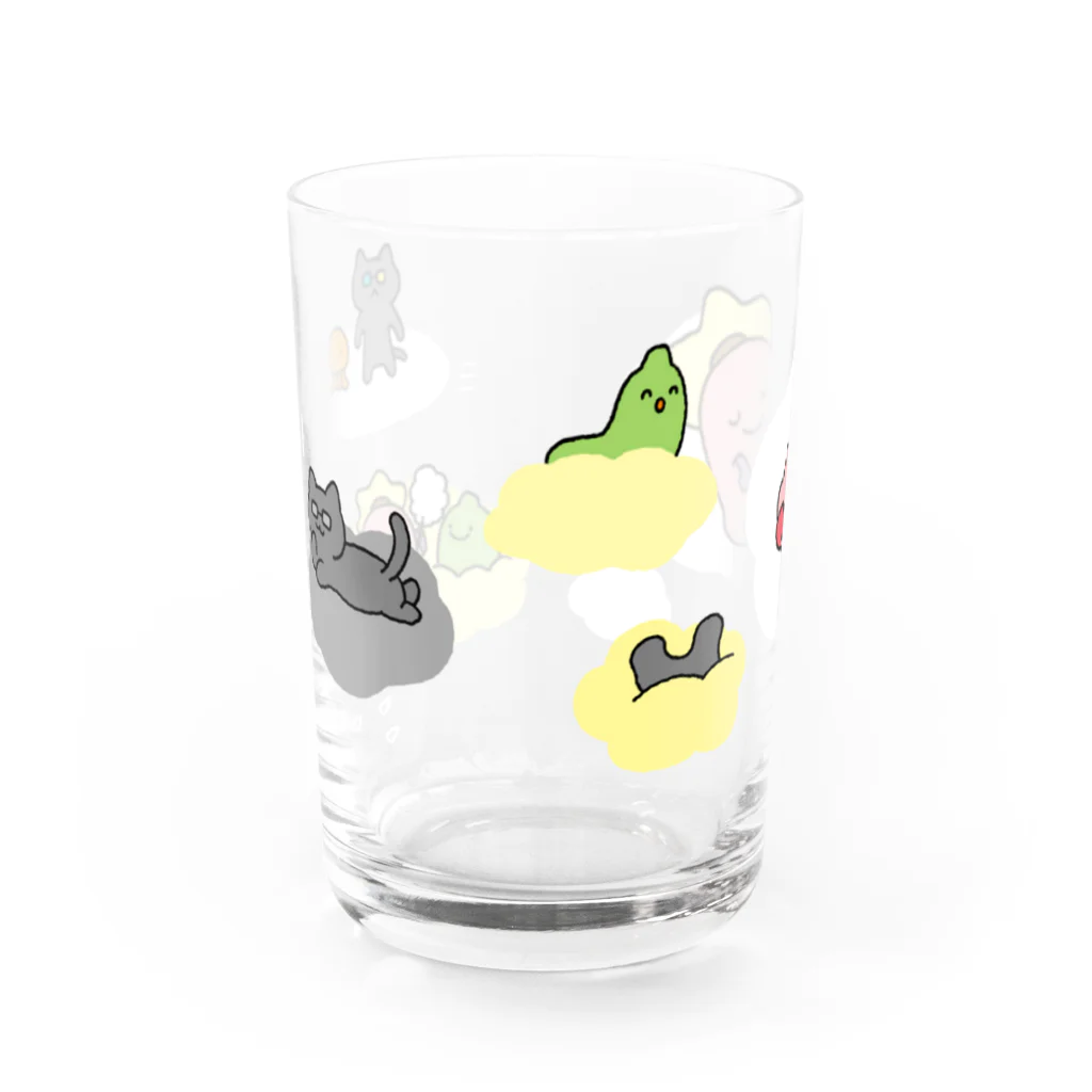 kaiyo56のおひるねあさあさ Water Glass :front