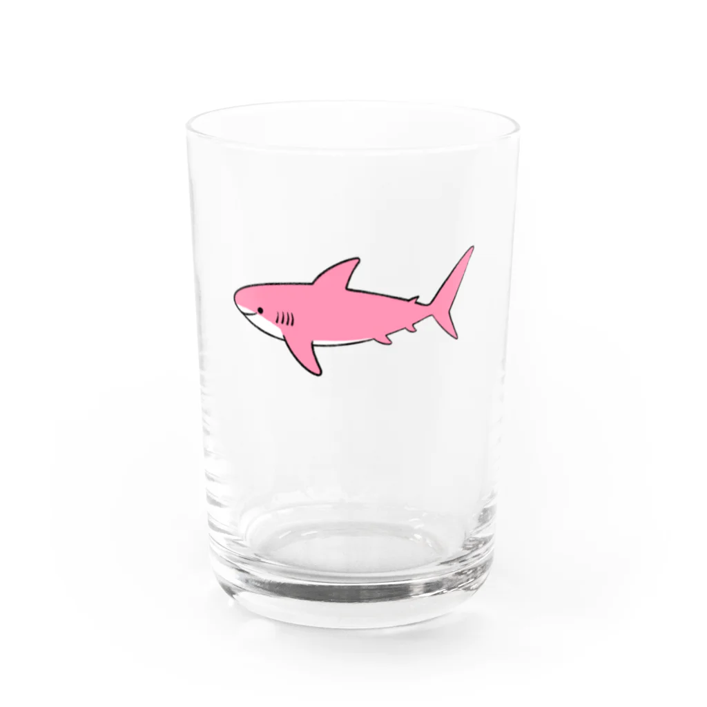 Simao55のピンクなサメ Water Glass :front