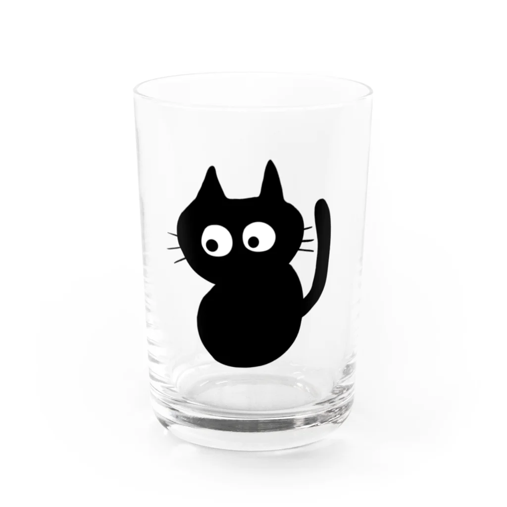 雑貨屋TOMOZOファクトリーのゆるっとクロネコ Water Glass :front