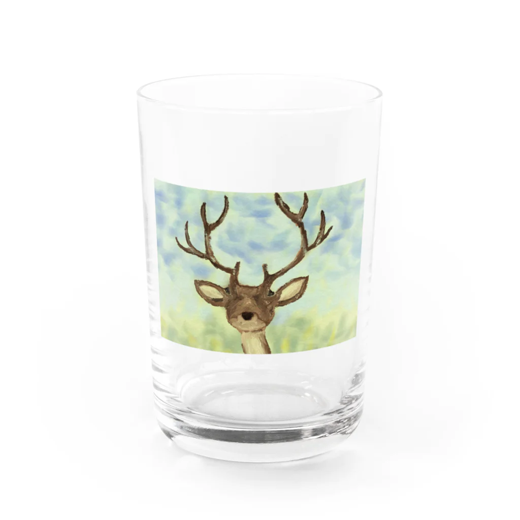 pettonのこっち見てる鹿 Water Glass :front
