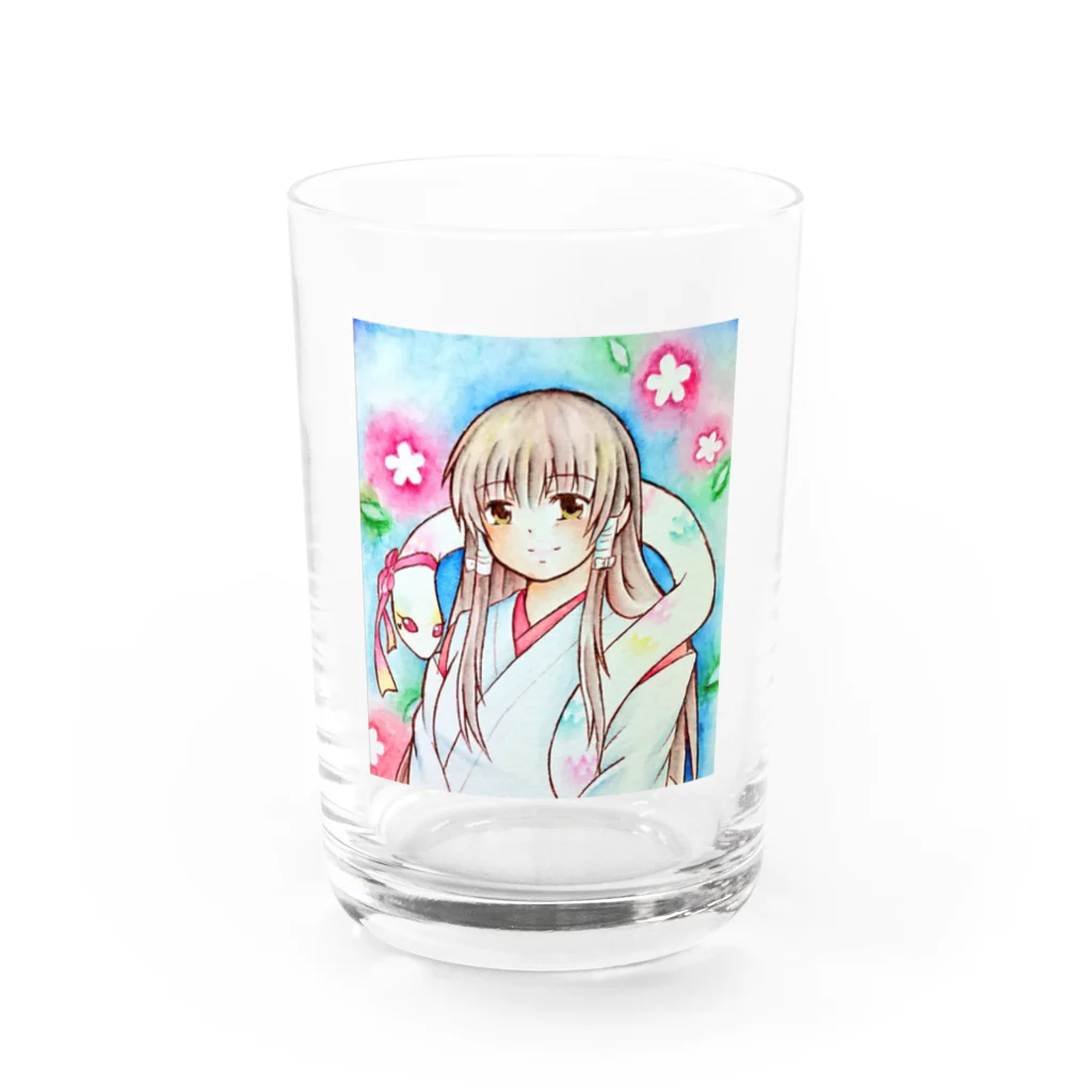 きさらぎ春花@オクタ寮生になりたひの白蛇ちゃんと巫女さん Water Glass :front