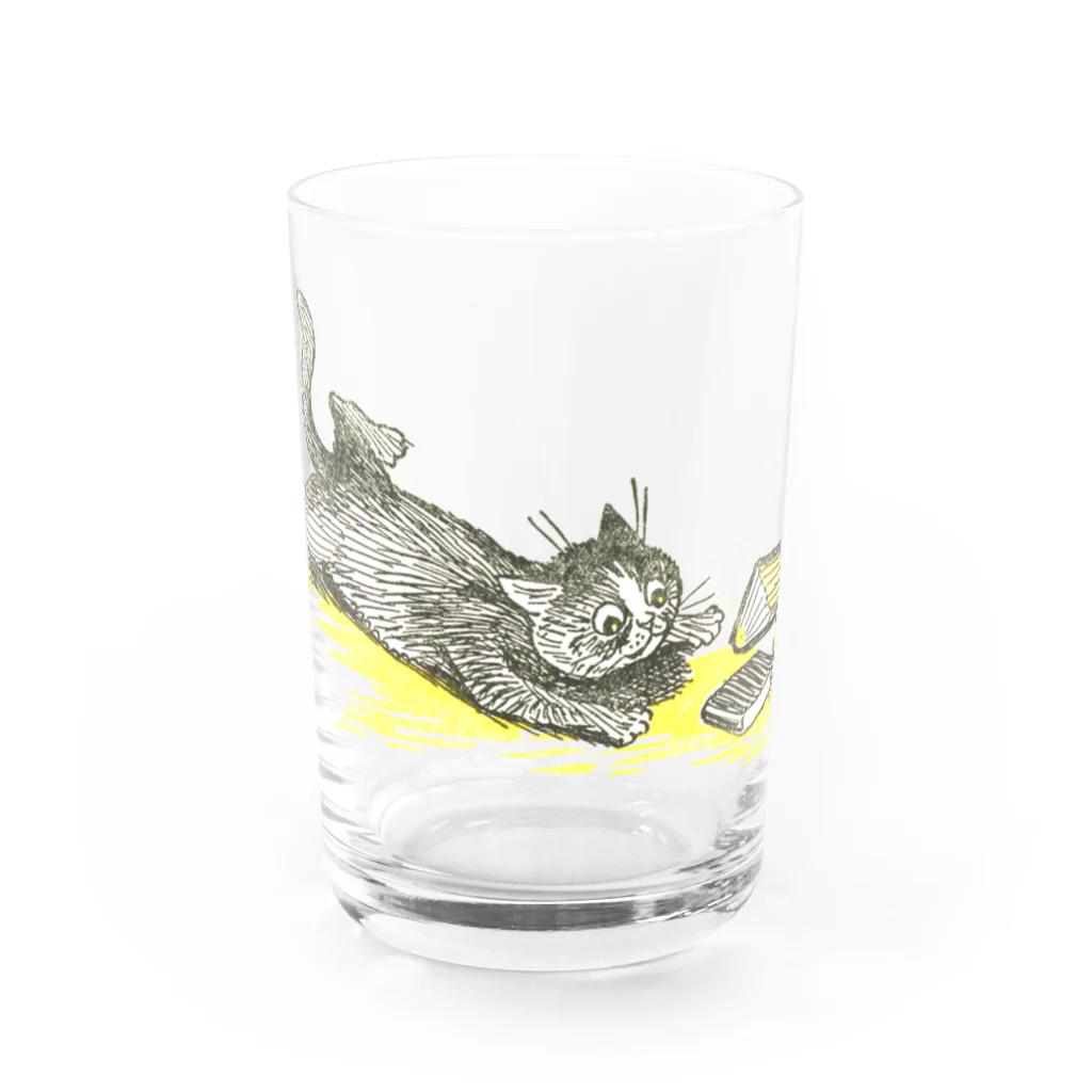 古書　天牛書店のルイス・ウェイン 本とねこ Water Glass :front