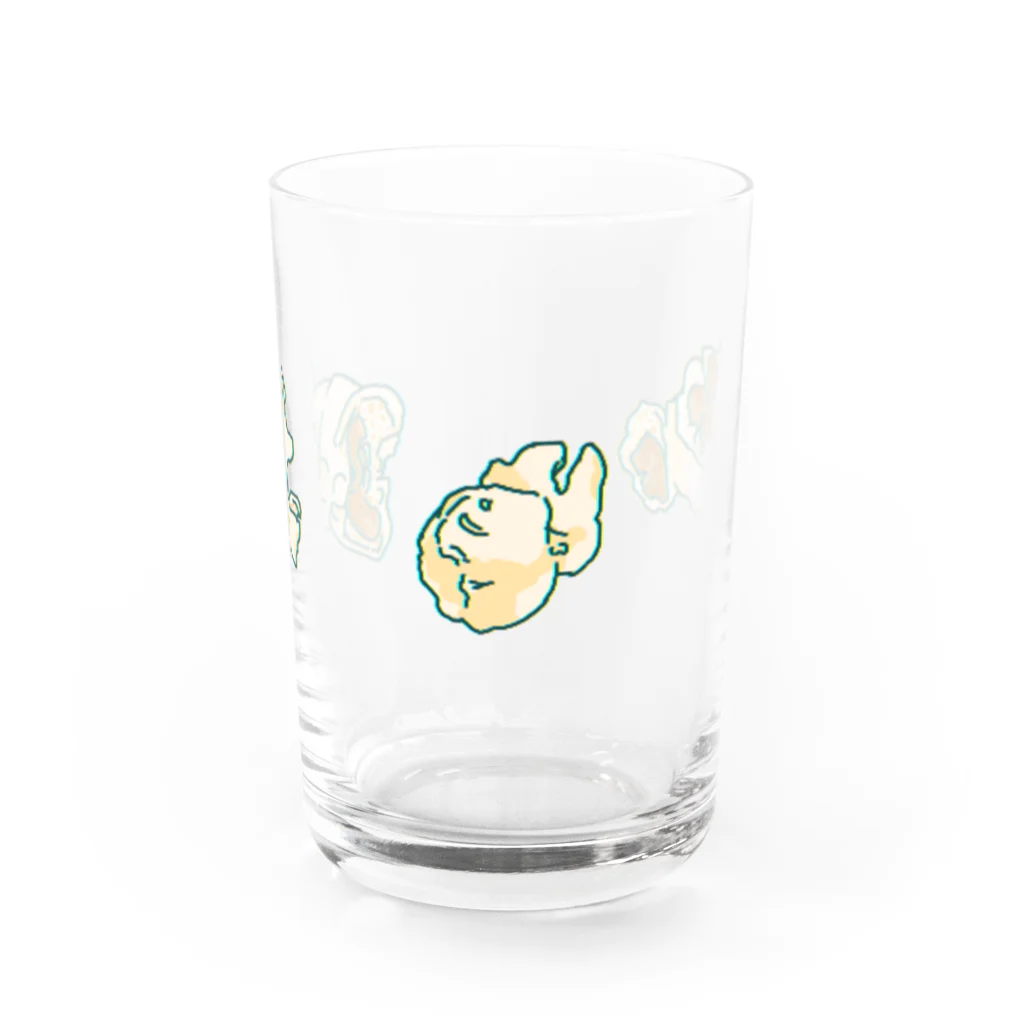 ちぐはぐ屋さんのポップコーン３つ Water Glass :front