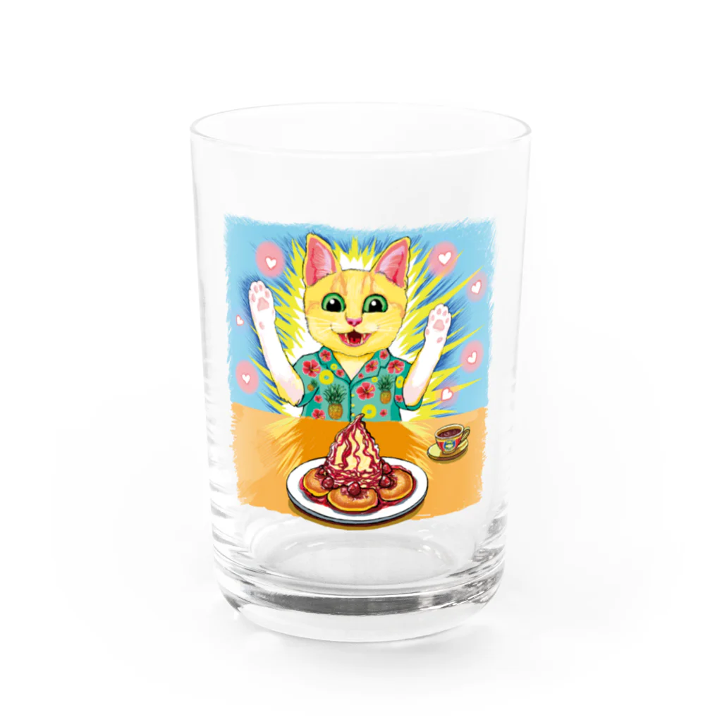 油絵描きの小物売り場のハワイアンパンケーキ（旅行エンジョイ） Water Glass :front