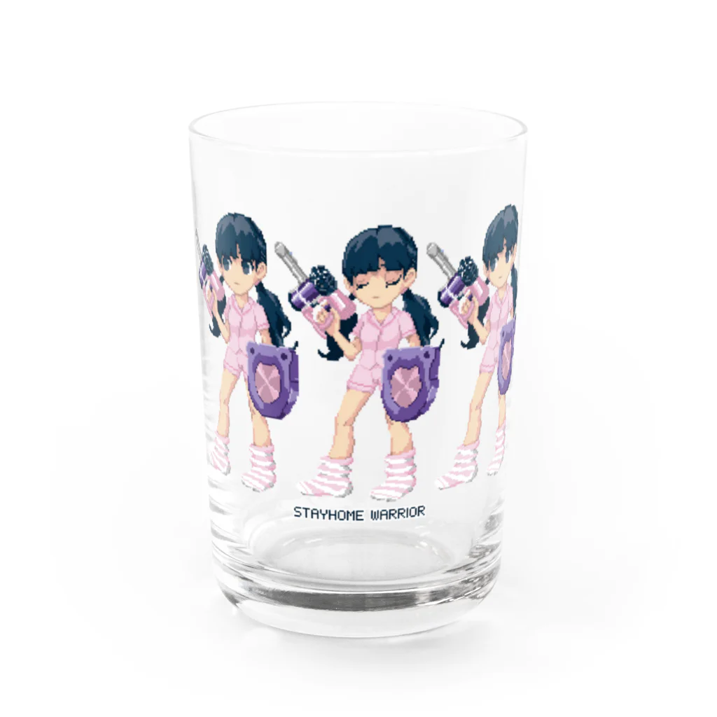 She is ...のSNS vs おうち時間 【STAYHOME WARRIOR】 Water Glass :front