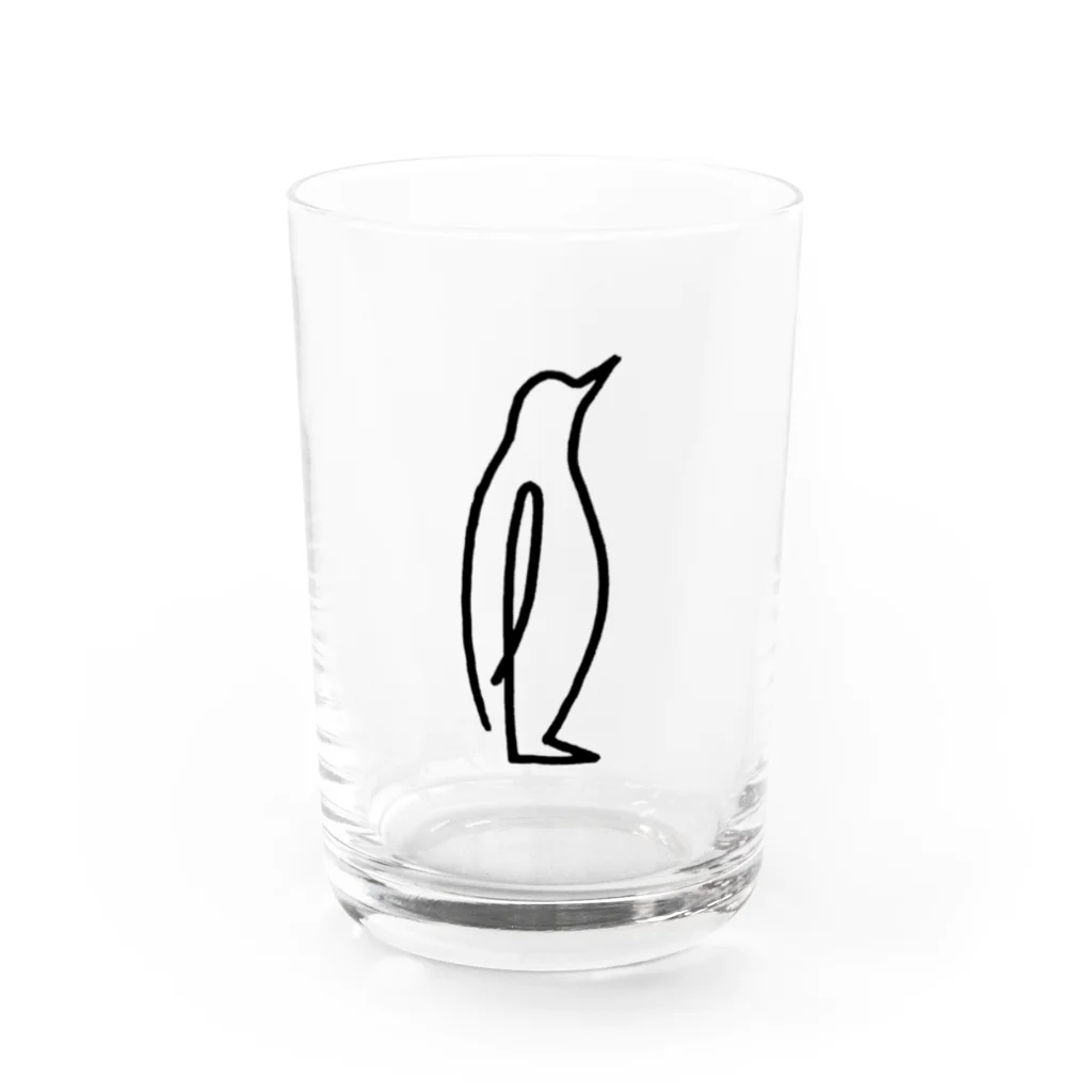 ONESTROKEPENGUINのひとふでがきペンギン［POSCAデザイン］ Water Glass :front