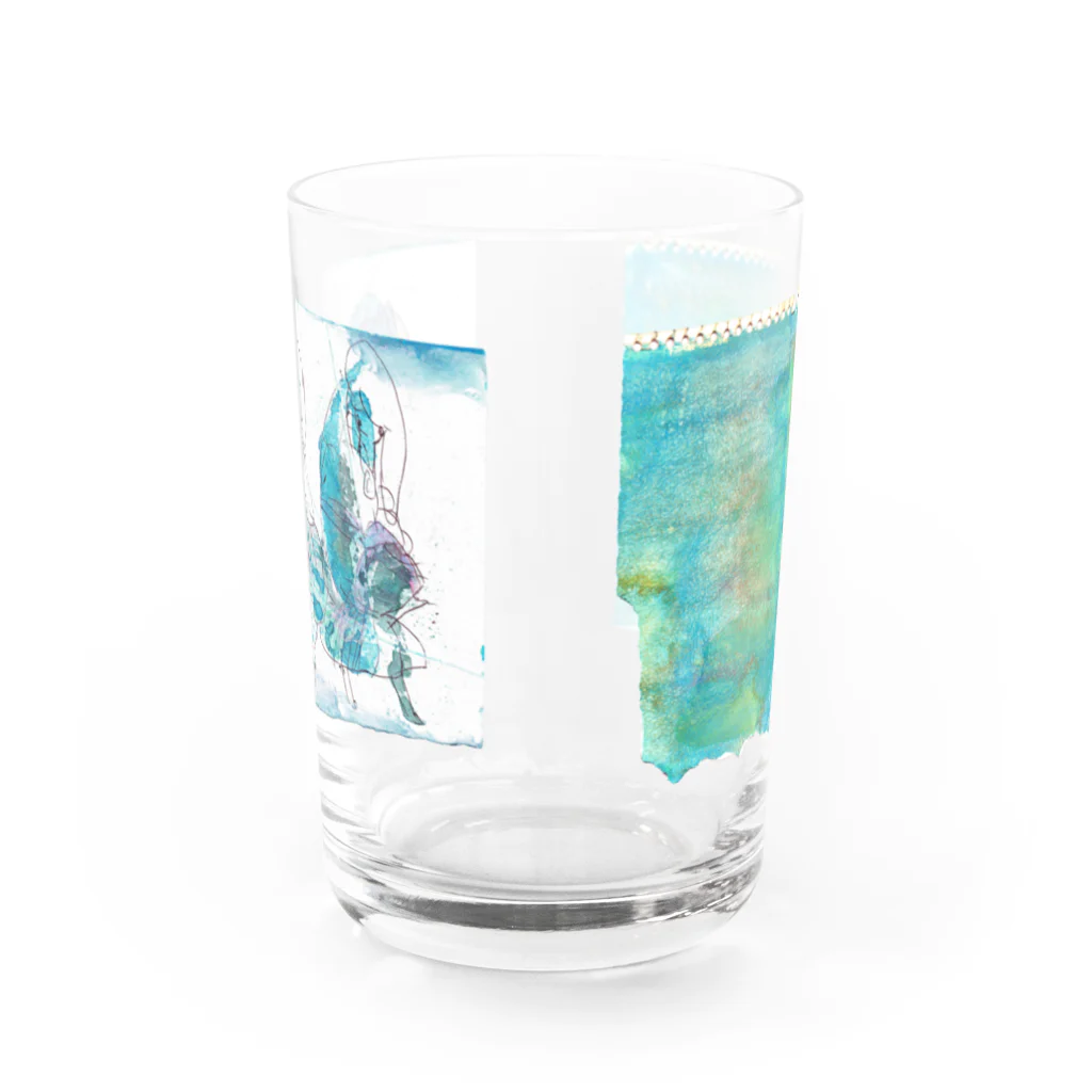 ふっかふっかひゅーんのひと　と　いろ Water Glass :front