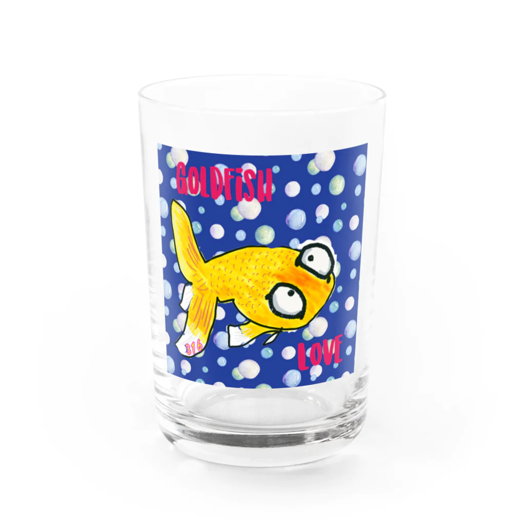 316(MIHIRO)の金魚の頂天眼ちゃん カラフル Water Glass :front