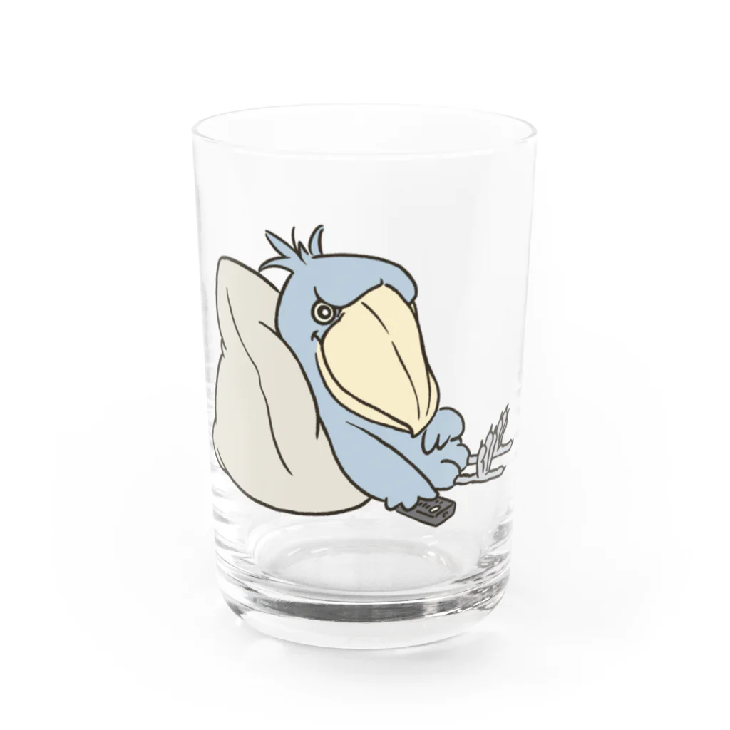 のんびりイラスト商店のくつろぎハシビロコウ Water Glass :front