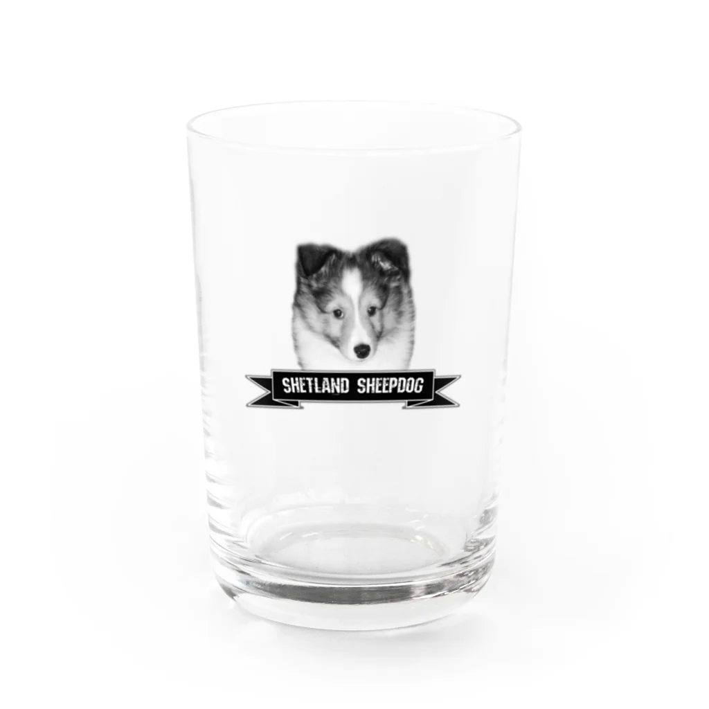 onehappinessのシェルティ パピー Water Glass :front