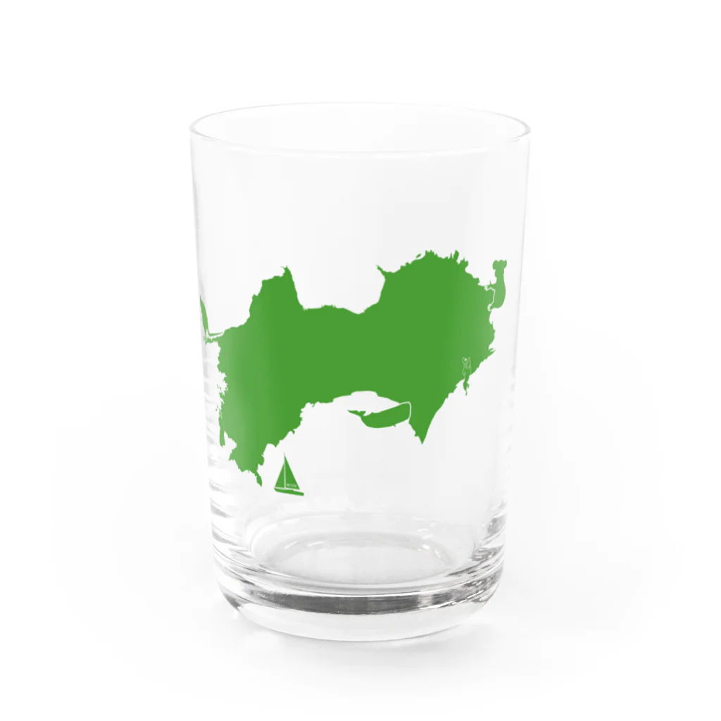 ヨコワケスパイラルの四国 Water Glass :front