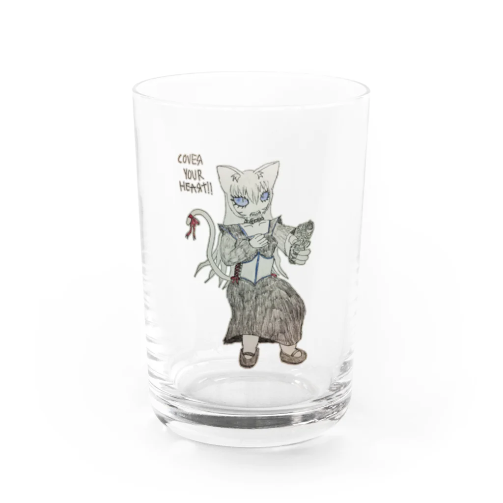 FORGOTTEN NIGHTMAREの心臓を守るるにゃん Water Glass :front