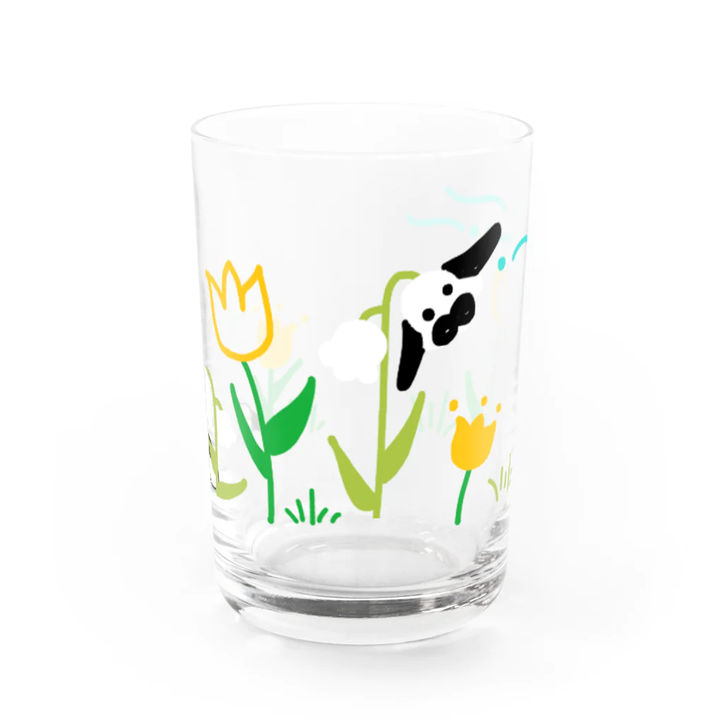 うさぎのUSA（うーさ）🐰のレトロ可愛いうさぎさんのグラス Water Glass :front