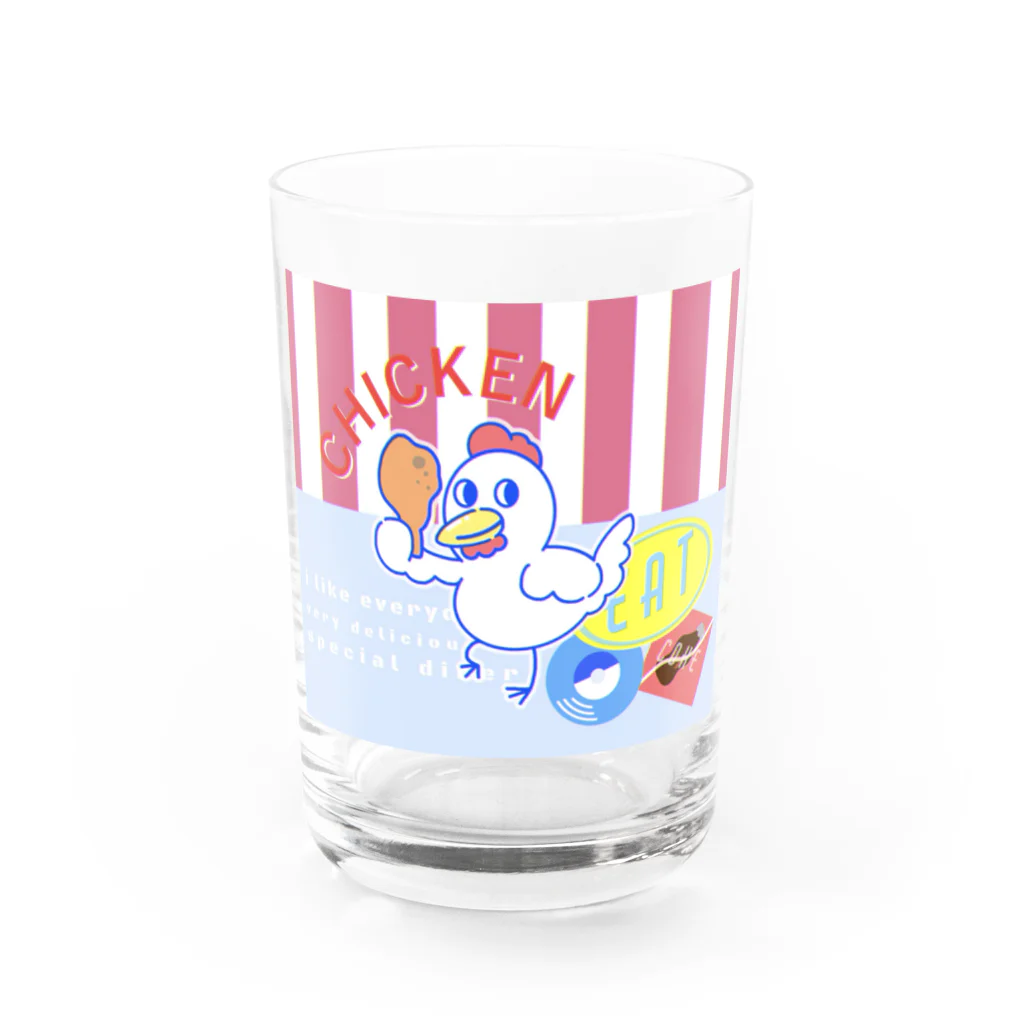 hnmrのどこかに需要があるだろうニワトリ Water Glass :front