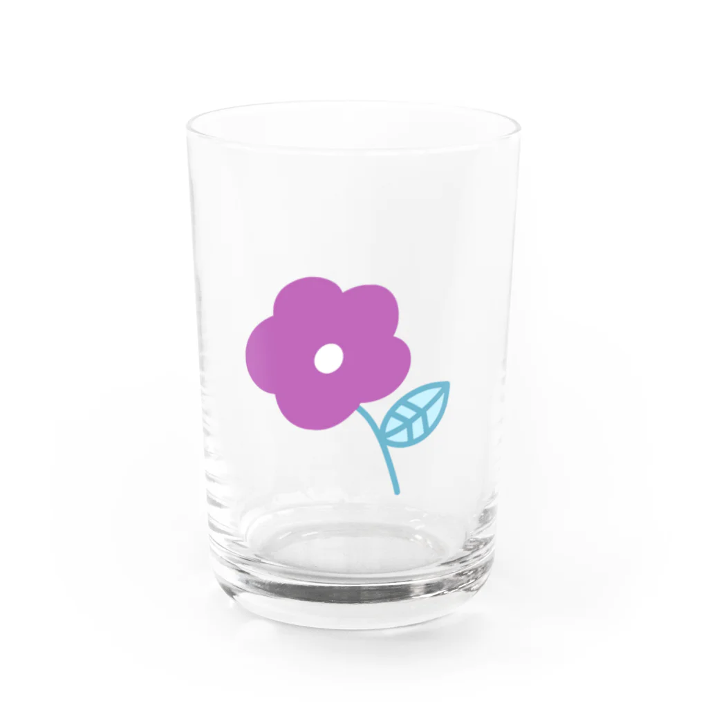 pajamaのむらさき色のお花 Water Glass :front