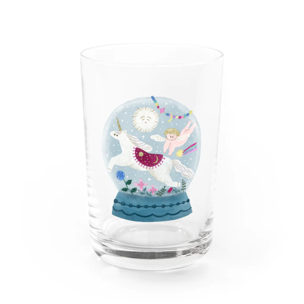 かわべしおん | イラストレーターのしあわせのスノードーム Water Glass :front
