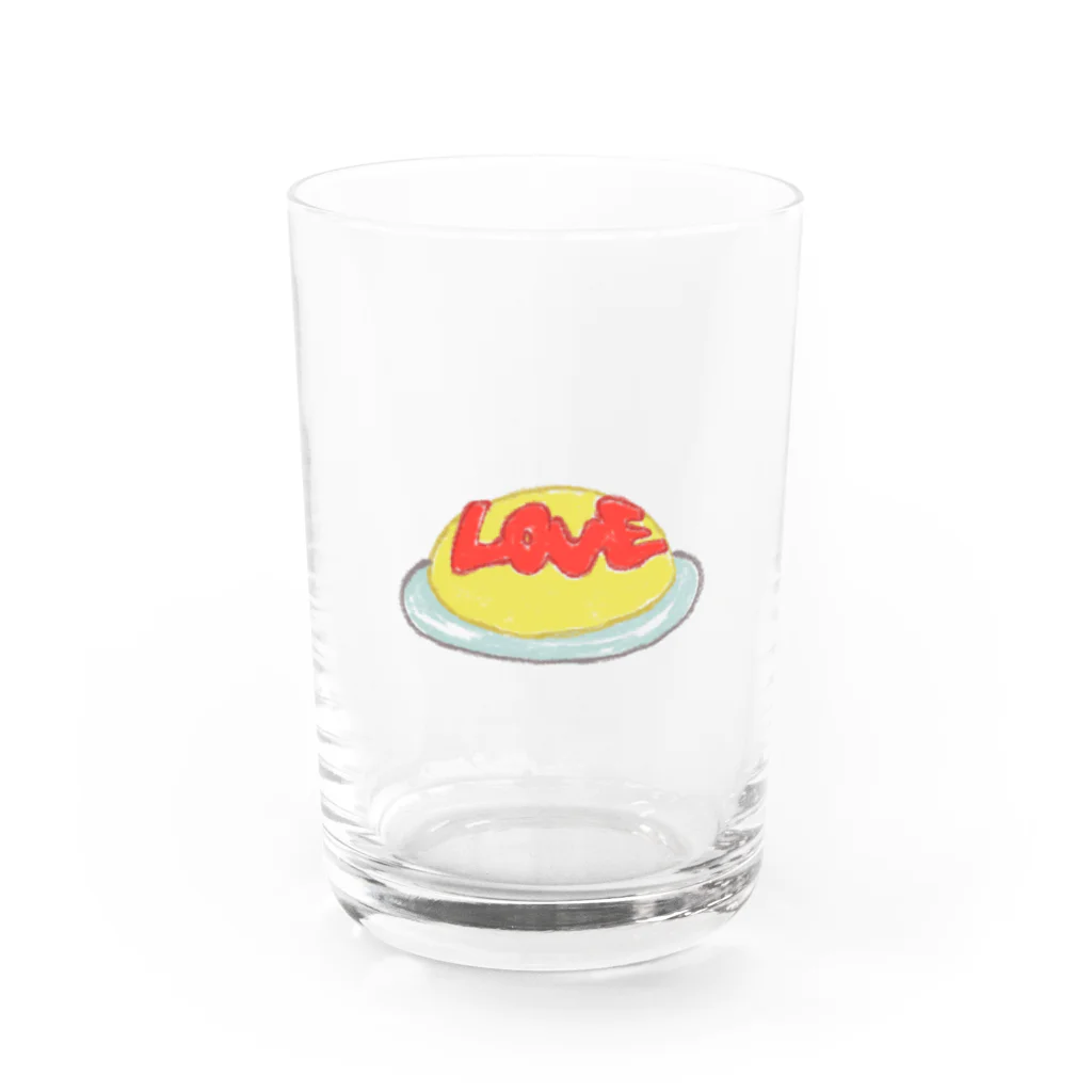 山崎ミートのLOVEオムライス Water Glass :front