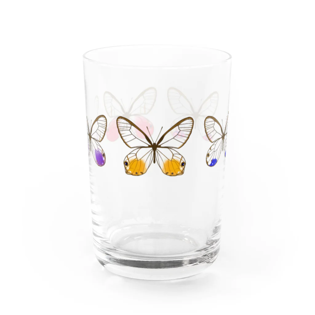 てふのようちえんのスカシジャノメ5種盛り合わせセット Water Glass :front