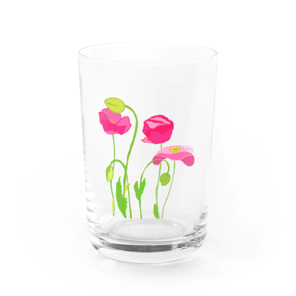 papricaのもも色ポピー Water Glass :front