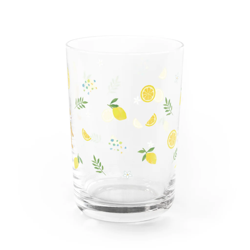 瀬戸めぐみ｜イラストレーター　   のうさぎとレモン　グラス Water Glass :front