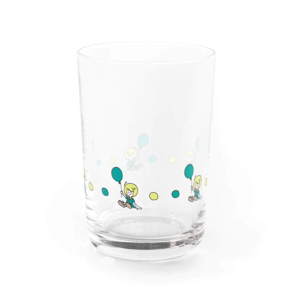 煮物(∴)の風船と女子【緑】 Water Glass :front