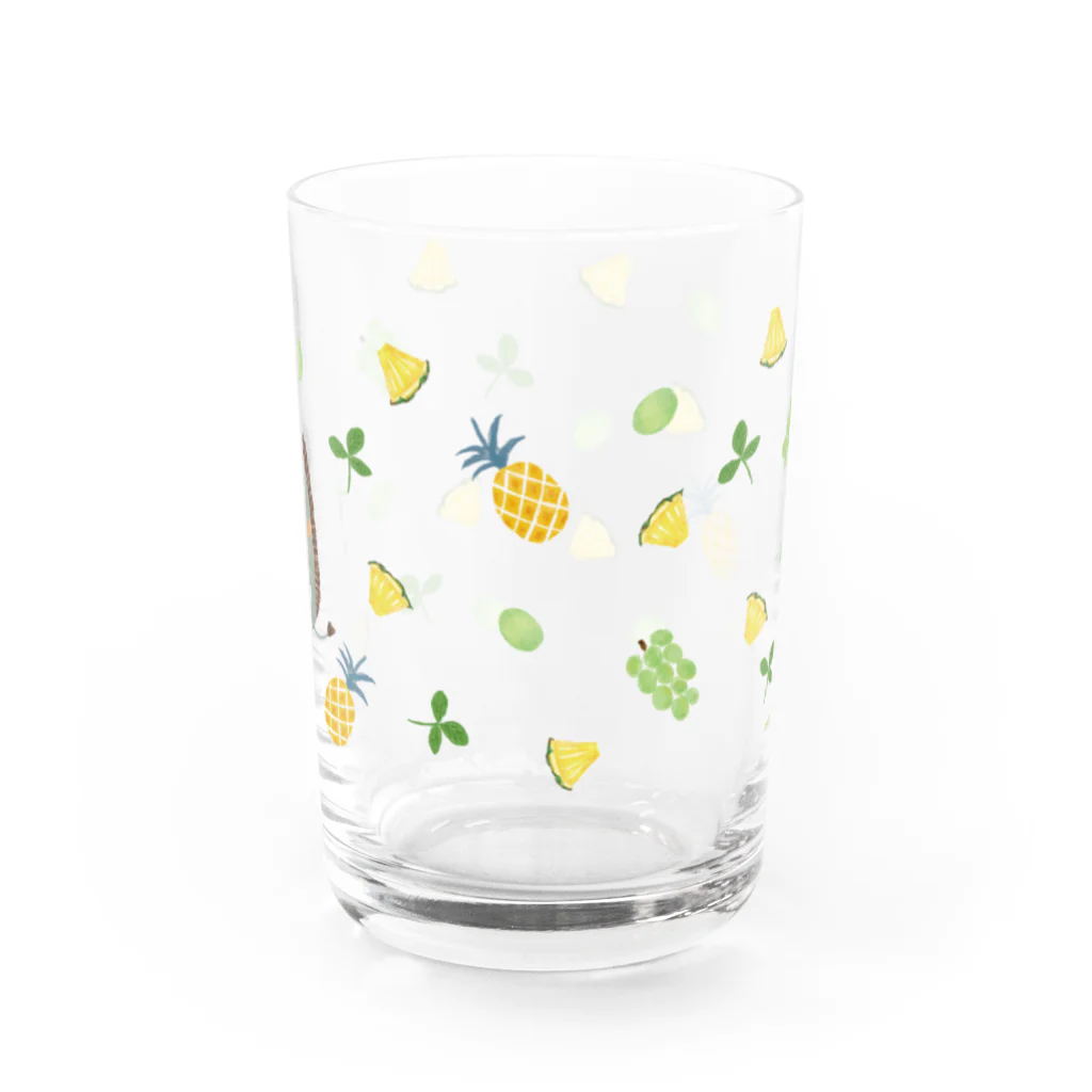 瀬戸めぐみ｜イラストレーター　   のロバとパイン＆シャインマスカット　グラス Water Glass :front