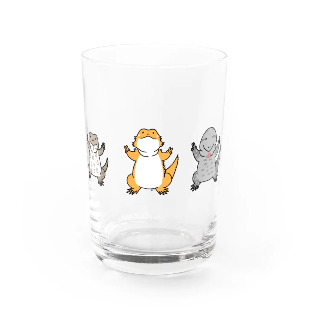 万年🐸太郎のガブちゃんと愉快な仲間たち Water Glass :front