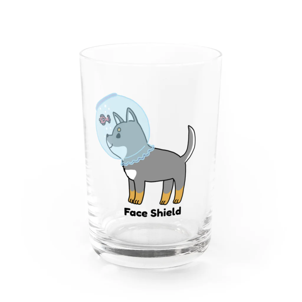 ともえのえ - 柴犬とか動物色々のFaceShield Shiba（黒柴ちゃん金魚鉢フェイスガード） グラス前面