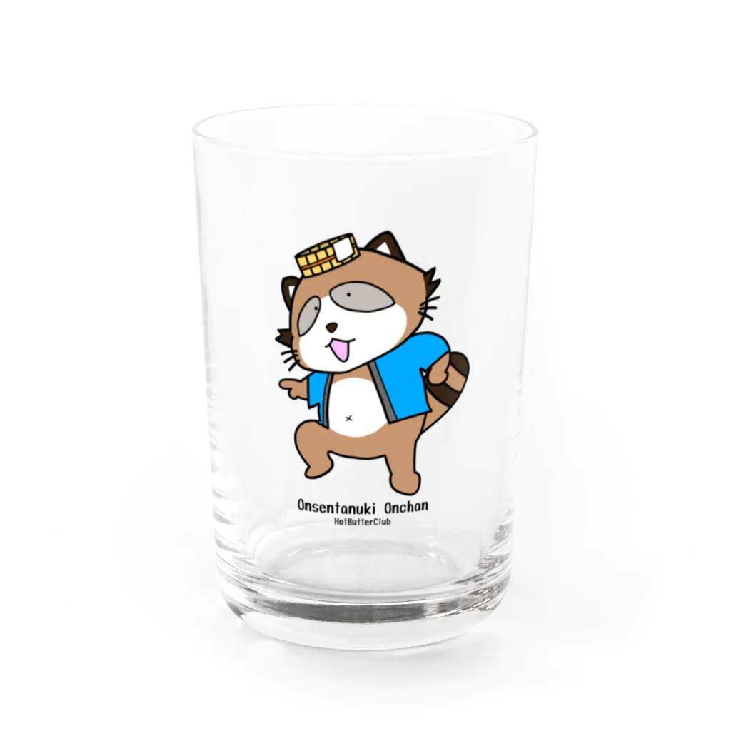 HotButterClubの温泉たぬきのおんちゃんグラス Water Glass :front