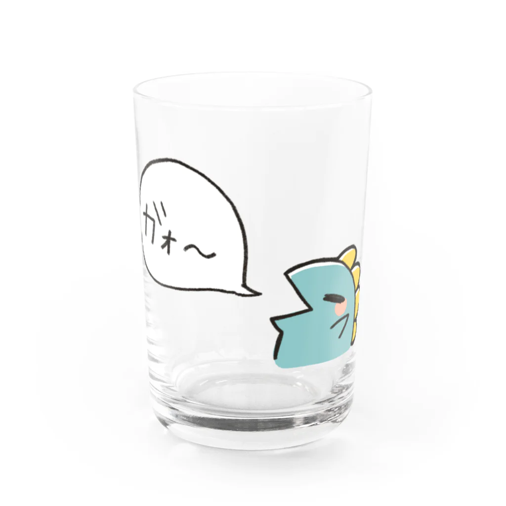 ゆるはたショップのガォーする恐竜 Water Glass :front