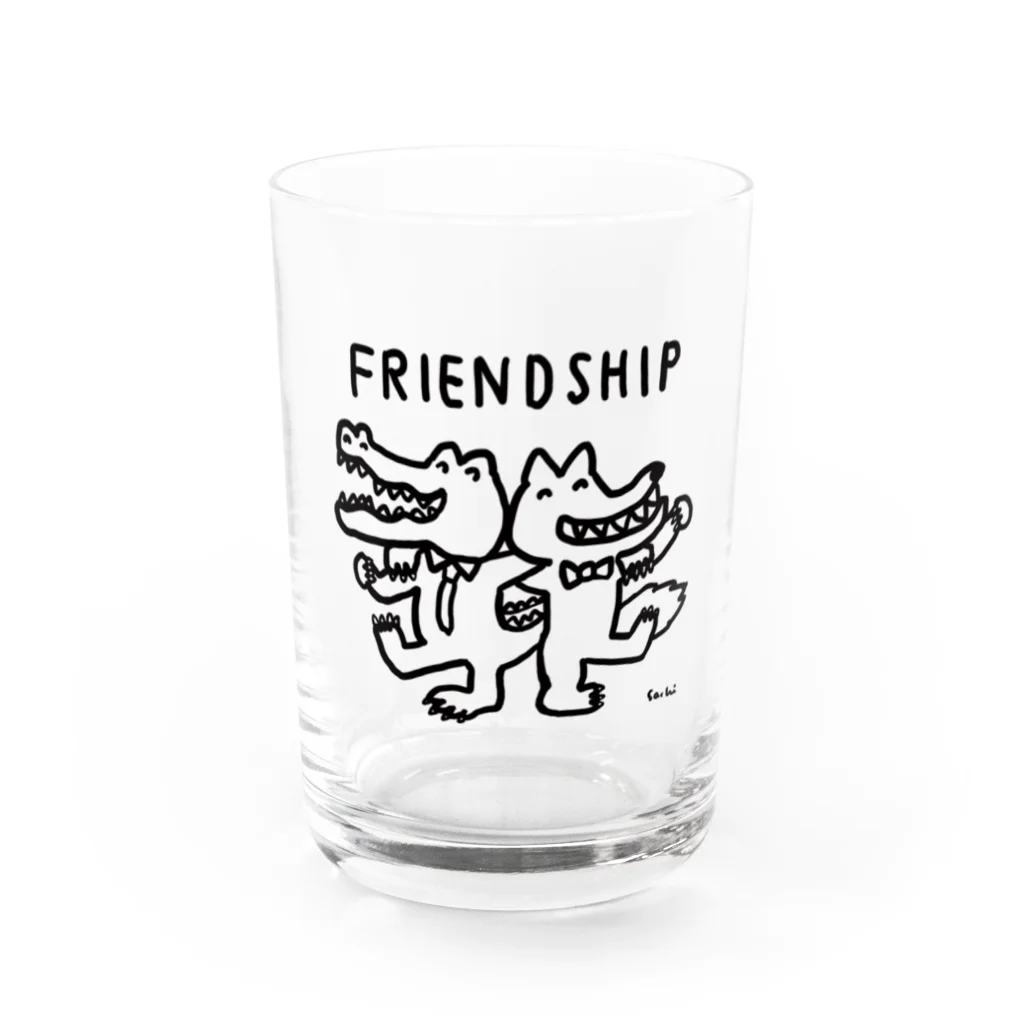 天明幸子　SUZURI  オフィシャルショップのfriendship Water Glass :front